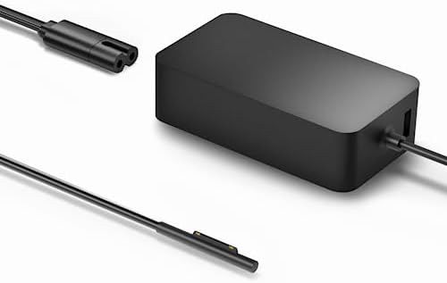 High-Efficiency 65 W Surface Charger for Microsoft Surface Pro, Laptop & Book Series – Universal Compatibility, Fast Charging, and Advanced Safety Features for Optimal Device Performance