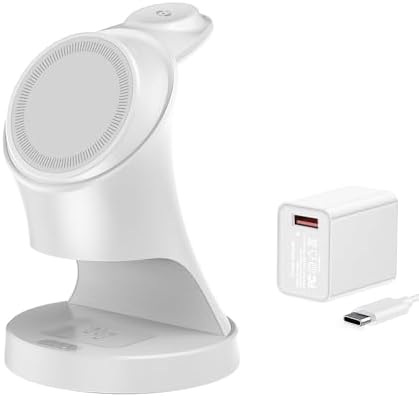 Magnetic 3-in-1 Wireless Charger Stand for i Phone 16/15/14/13/12, Apple Watch & Air Pods Pro – Fast Charging Dock with Intelligent Safety Features and Sleek Design for Effortless Device Organization