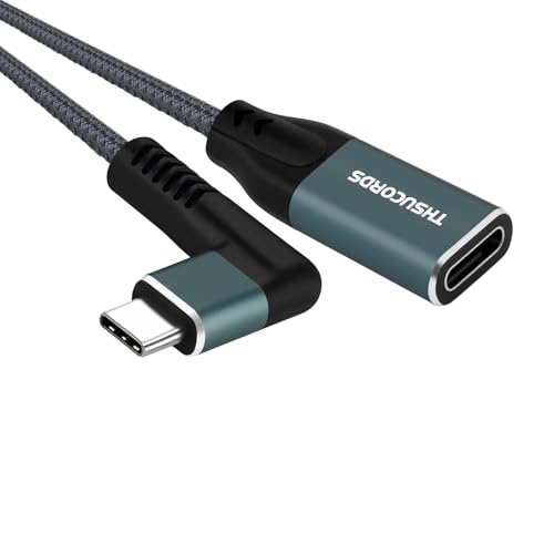 High-Performance 100 W USB C Extension Cable 0.3 FT – 2 Pack | 10 Gbps Right Angle Male to Female Adapter for Seamless Charging & Data Transfer | Compatible with Mac Book, i Pad Pro, Nintendo Switch & Steam Deck | Enhanced Durability & Versatile Connectivity Solutions