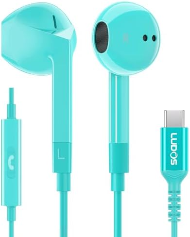 LUDOS FEROX USB-C Earbuds – Premium Wired Headphones for i Phone 16 & Samsung Galaxy Series, Featuring Exceptional Audio Clarity & Deep Bass, Ergonomically Designed for All-Day Comfort, Tangle-Free Cable for Streamlined Use, Supported by an Impressive 5-Year Warranty, Eye-Catching Vibrant Green Finish – Elevate Your Sound Experience for Music Lovers and Gamers Alike