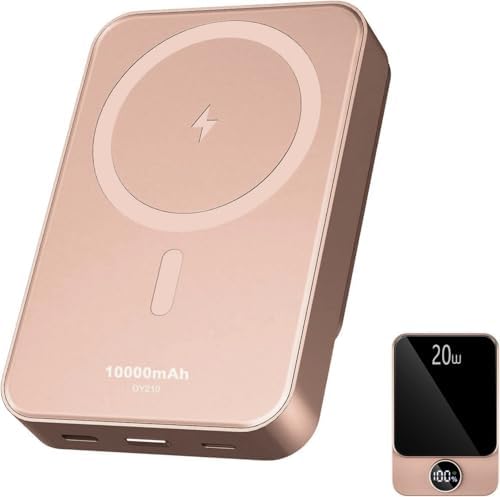 Magnetic Power Bank 10000 m Ah with PD 20 W Fast Charging – Ultra-Compact Portable Charger Compatible with Mag Safe for i Phone 12/13/14/15/16 Pro/Pro Max, Samsung, and Android Devices – Rapid Charging Solution for On-the-Go Power Needs