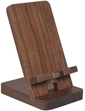 Versatile Solid Wood Phone Stand – Premium Desktop Holder for All Phone Types, Non-Slip Design with Sleek Black Finish, Ideal for Home & Office Use, Enhancing Productivity and Style