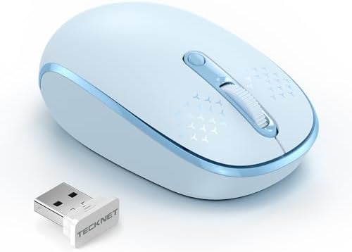 TECKNET 2.4 GHz Wireless Mouse – Ultra-Quiet & Portable Computer Companion with Adjustable DPI, USB Receiver, and Ergonomic Design for Seamless Use Across Chromebook, Laptop, PC & Mac – Enhance Productivity Effortlessly