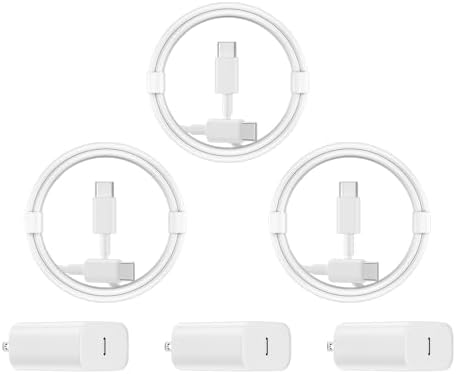 Ultimate 20 W MFi Certified i Phone Fast Charging Bundle – 4-Pack USB-C Wall Adapters with 6.6 FT Lightning Cables for Models 14, 13, 12, 11 Pro Max & More – Compact, Safe, and Efficient Charging Solution for Home, Office, or Travel