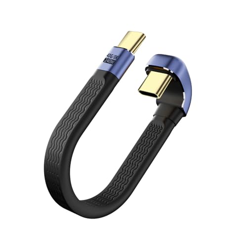 QIANRENON 240 W USB4.0 C PD U-Shape Short Cable – High-Speed 40 Gbps Data Transfer & 8 K Video Output – Compact 13 cm Design for Ultimate Portability – Durable, Tangle-Free Solution for Laptops, Smartphones, and Tablets