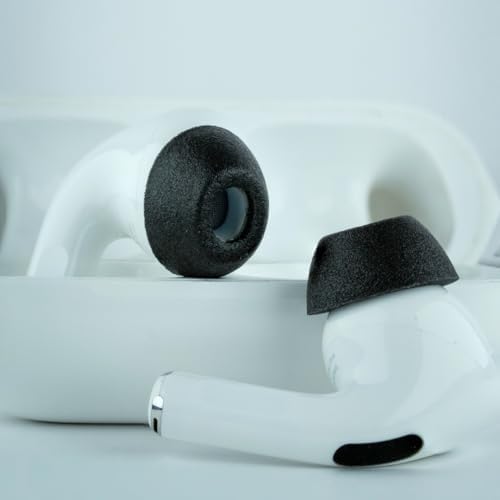 Upgrade Your Listening Experience with Comply Memory Foam Earbud Tips for Apple Air Pods Pro 1 & 2 | Superior Comfort & Secure Fit | Premium Noise Isolation Design | Anti-Slip Technology | Black, Medium (3 Pairs) for Enhanced Sound Quality and Longevity