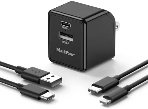 Ultra-Fast i Phone Charger Bundle – MFi Certified 6 FT USB-C to Lightning Cable with 20 W PD3.0 Quick Charge Block for Rapid Power Delivery – Compatible with i Phone 14, 13, 12, SE, 11 Pro Max, XS, XR & i Pad – Durable, Compact Design for Everyday Use