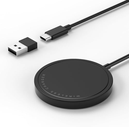10 ft Magnetic Wireless Charger for i Phone – 15 W Max Fast Charging Pad with USB-A Converter | Superior Compatibility for i Phone 12-16 Models | Effortless Mag Safe Wireless Charging Solution for On-the-Go Users | Sleek, Portable Design for Tangle-Free Convenience