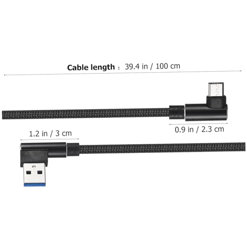 90-Degree USB Micro Cable – 1 m Nylon Braided Right Angle Charger for Universal Phones – Fast 2.4 A Data Transmission – Durable & Tangle-Free Connectivity Solution for Enhanced Performance