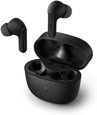 Revolutionize Your Audio Experience with PHILIPS True Wireless Earbuds – Advanced Bluetooth 5.3 Headphones Featuring 13 mm Drivers and AI Mic for Crystal-Clear Calls, IPX4 Waterproof Design for Active Lifestyles, 15 Hours of Playtime, Ultimate Compatibility with i Phone, Android & All Bluetooth Devices in Sleek White Finish
