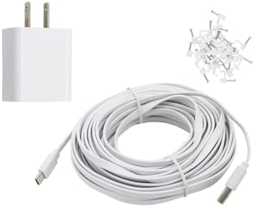 25 ft USB C Power Cord for Blink Mini 2, Blink Outdoor 4 & Furbo 360 Dog Camera – Durable Flat Cable for Easy Setup & Enhanced Surveillance at Home and with Pets – Reliable Waterproof Charger with Wire Clips for Secure Installation