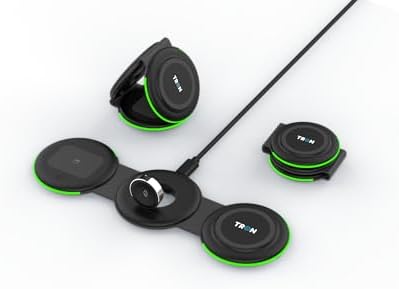 Tron 3-in-1 Magnetic Wireless Charger: Foldable Travel Dock for i Phone 16/15/14/13/12 Pro Max, Apple Watch & Air Pods – Rapid Charging, Enhanced Compatibility & Space-Saving Design