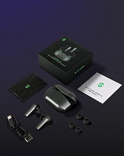 Unleash Superior Sound with Black Shark Wireless Earbuds – 35 ms Ultra-Low Latency Gaming Headphones, Bluetooth 5.2 for Seamless Connectivity, IPX5 Waterproof Design, 10 mm Drivers for Deep Bass, 4 Hyperclear Mics for Optimal Call Clarity, 20 Hours Playtime, Comfort Fit for Extended Use – Perfect for Gamers and Music Lovers Alike