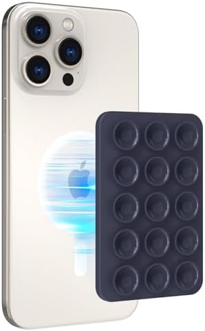 AHASTYLE Silicone Suction Phone Case Stand for iPhone 16/15/14/13/12 Series, Magnetic Suction Cup Phone Mount for iPhone MagSafe Phone Case, Mirror Shower Phone Holder, for TikTok Videos and Selfies – Enhanced Compatibility and Speed
