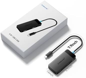 Elevate Your Productivity with the Lemorele 6-in-1 Dual Monitor Docking Station – Ultimate USB C Hub Adapter Featuring Dual 4 K HDMI, Lightning-Fast 5 Gbps USB 3.0 Ports, and 100 W Power Delivery for Laptops like Dell, Lenovo, HP, Mac Book, and Surface – Effortless Plug and Play Connectivity for a Streamlined Workspace Experience