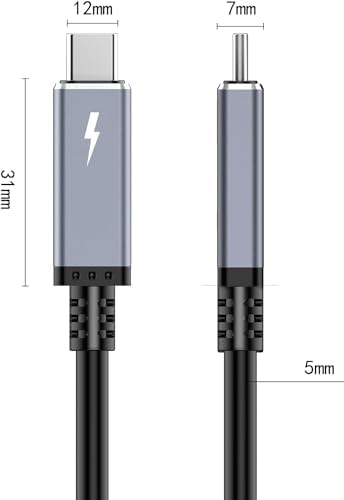 TREBLEET 40 Gbps USB4 Cable: Ultimate Thunderbolt 3 & 4 Compatibility, 6.6 ft Length, 100 W Fast Charging, 5 K@60 Hz Ultra HD Support – Unmatched Performance for Professionals and Tech Enthusiasts