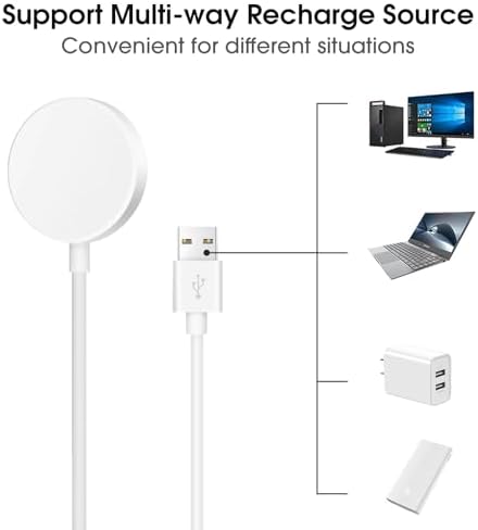 Ultra-Fast Magnetic USB Charger for Gabb Watch 3 e/3 – Sleek White Portable Charging Cable with Enhanced Power Efficiency – Ideal for Active Smartwatch Users Seeking Quick and Reliable Charging Solutions