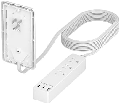 LIDER Ultra-Thin Flat-Face Outlet Extender with 3 Receptacles – Space-Saving Power Strip with 3 ft Cord, ETL-Listed for Safety, Sleek White Design for Modern Interiors – Perfect Solution for Enhanced Device Charging and Versatile Placement