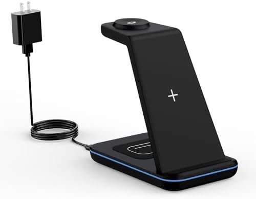 CIYOYO 3-in-1 Fast Wireless Charging Dock – Streamlined Power Hub for i Phone 16/15/14/13/12/SE, Apple Watch Series 9/8/7/6/SE/5/4, and Air Pods Pro/3/2 – Maximize Charging Efficiency with Innovative Safety Features and Sleek Aesthetic Design for Modern Living
