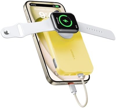 VEGER 20 W Fast Charging Portable Power Bank – 10,000 m Ah Slim Battery Pack with Built-in Removable Cable for i Phone, Android, and Apple Watch – Ultimate Travel Charger for On-the-Go Power Solutions – Lightweight and Durable Design