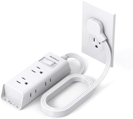 Addtam Ultra Flat Power Strip for Cruise & Travel – 5 ft Extension Cord with 6 Outlets, Compact Design for Dorms & Home Offices – No Surge Protection, Ideal for On-the-Go Charging – Lightweight & Space-Saving Solution