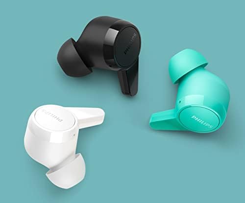 Philips T1207 True Wireless Earbuds – 18-Hour Playtime, IPX4 Water-Resistant Design for Active Lifestyles, Superior Comfort, and Effortless Bluetooth Connectivity in Stylish Teal