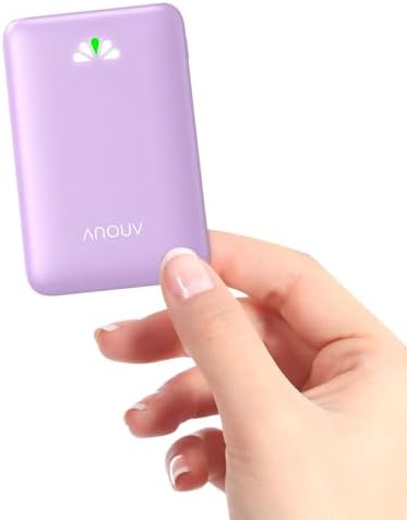 Ultra Slim ANOUV 10,000 m Ah Portable Charger – Fast Charging Power Bank with PD 22.5 W & QC 3.0 for i Phone and Android Devices – Lightweight External Battery for On-the-Go Charging Needs