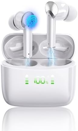 Ivrydas Elite True Wireless Bluetooth Earbuds – Superior Noise Cancellation and 151-Hour Standby for Uninterrupted Audio Bliss – Effortless Connectivity Across All Devices – Stylish White Finish for Premium Listening Experience and Lifestyle Enhancement