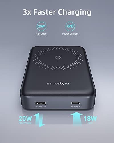 Magnetic Wireless Portable Charger 10,000 m Ah Power Bank with 20 W Fast Charging, Foldable Stand & USB-C Compatibility – Ultimate i Phone 16/15/14/13/12 Series Charging Solution for On-the-Go Convenience