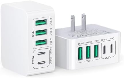 Elevate Your Charging Game: Dual 40 W USB-C Charger Block – 2-Pack 4-Port Fast Charging Adapter for i Phone, i Pad, Samsung Galaxy & More – Advanced PD & QC Technology for Lightning-Fast Device Charging – Compact, Travel-Friendly Design with Built-In Safety Features – Perfect Solution for Home, Office, and On-the-Go Power Needs
