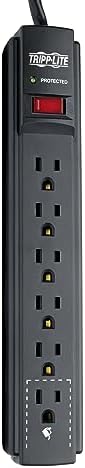 Tripp Lite 6-Outlet Surge Protector Power Strip with 6 ft Cord – 900 Joules of Protection for Home Office & Entertainment Systems, Versatile Connectivity, and Enhanced Safety Features
