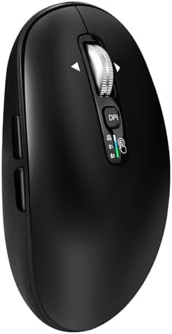 Ultra-Slim Wireless Bluetooth Mouse for Multi-Device Use – Lightweight Travel-Friendly Design with ±3000 DPI Precision, 4-Way Metal Scrolling, and 8 Customizable Buttons – Perfect for Laptops, Tablets, and Phones – Enjoy Quiet Operation and Long Battery Life for Enhanced Productivity