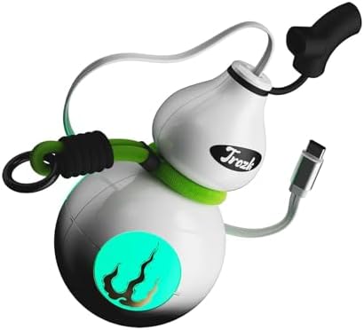 Fulu Mythical Gourd-Shaped Power Bank 10000 m Ah – Artistic Portable Charger with Integrated 2 ft Retractable USB-C Cable, 20 W Fast Charging for i Phone 16/15, i Pad, Pixel, and More – Durable, Stylish Power Solution for Adventurers and Tech Enthusiasts