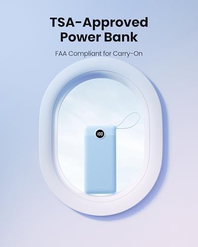 Sleek 10,000 m Ah Ultra-Slim Portable Power Bank – Essential Travel Charger with Integrated Cables, 5 Outputs & 2 Inputs, LED Battery Monitor – Universal Compatibility for i Phone & Android Devices – Chic Pink Design for Effortless On-the-Go Charging