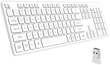 Experience Effortless Typing with the BFRIENDit Ultra Wireless Keyboard – Ultra-Quiet Chocolate Keys, 2.4 GHz Connection, Slim Design for Mac & Windows – Perfect for Home or Office Use, RF1430 K – White – Boost Productivity with Enhanced Compatibility and Comfort