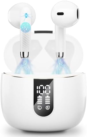 Ultimate Freedom: 2024 Bluetooth V5.4 Noise Cancelling Wireless Earbuds with IP7 Waterproofing, 40-Hour Battery Life, Dual LED Display, and Enhanced Call Clarity for Android/i OS – Chic Green Design for Active Lifestyle