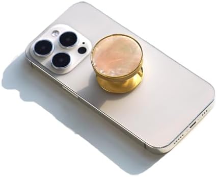 Chic Natural Abalone Shell Foldable Phone Grip – Magnetic Handle for Secure Smartphone & Tablet Handling, Stylish Accessory for Enhanced Portability and Aesthetic Appeal