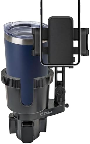 Revolutionary Car Cup Holder Phone Mount with Integrated Snack Tray – Ultimate Compatibility for i Phone, Samsung Galaxy, LG, Moto & Google Pixel – Hands-Free Convenience & 360-Degree Rotation for Safe Driving Enjoyment