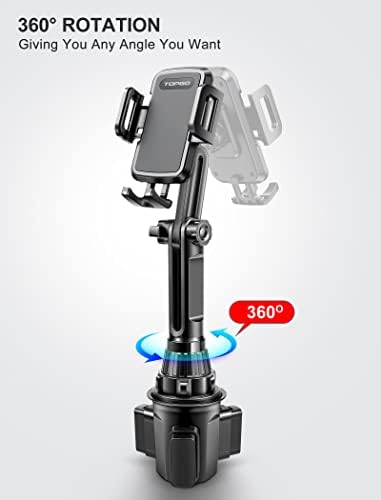 Elevate Your Driving Safety with the TOPGO Height-Adjustable Cup Phone Mount – Non-Shaking Smartphone Holder for i Phone 16 & All 4.0-7.0 Inch Devices in Sleek Black – Optimal Viewing, Easy Installation, Perfect for Any Vehicle