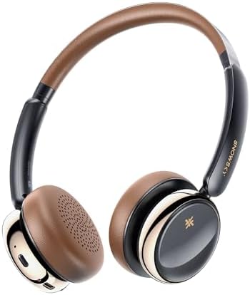 Fii O Retro Wireless Bluetooth 5.4 Headphones in Pink – 58-Hour Active Noise Cancelling Earphones for Ultimate Comfort & Sound Quality – Ideal for Travel, Home, and On-the-Go Listening