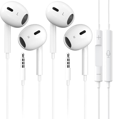 Experience Superior Sound Quality with Zetuti Dual-Pack Wired Earbuds – Ideal for i Phone Users, Featuring Noise Isolation, Built-in Microphone, and User-Friendly Remote Control – Perfect for Music Lovers and Commuters on All 3.5 mm Devices