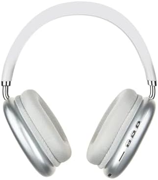 Sleek Silver Premium Bluetooth Over-Ear Headphones with Microphone – Ultimate Versatility for Wireless and Wired Listening, 32-Hour Extended Playtime, Lightweight Foldable Design Perfect for Sports, Gym, Home, and Office Use – Seamless Compatibility with i OS, Android, and Laptops