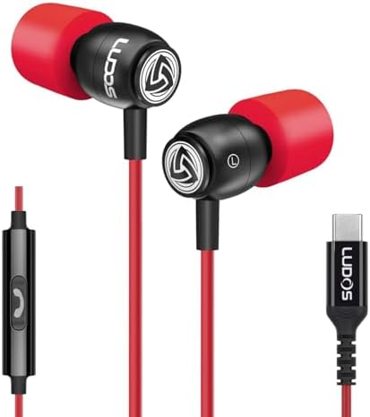 LUDOS Clamor Wired Earbuds – Premium Noise-Isolating In-Ear Headphones with Memory Foam Tips, Built-in Microphone, 5-Year Warranty – Perfect for i Phone and Samsung Users, Ideal for Students and Small Ears in Stylish Pink – Ultimate Sound Quality and Comfort for Everyday Use