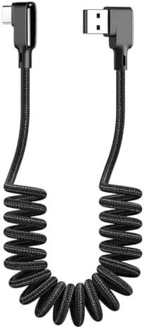 Revolutionize Your Charging with AICase 90 Degree Coiled USB Type C Cable – 5.9 ft Durable Spring PD Cable for Fast Charging & Data Transfer – Universal Compatibility for Mac Book Pro, i Pad Pro, Galaxy S20, Switch & More – Tangle-Free Design for a Clutter-Free Workspace