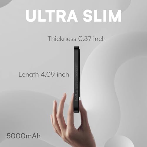 Ultra Slim Magnetic Power Bank for i Phone 16/15/14/13/12 – Fast Wireless Charger with 5000 m Ah Capacity, Mag-Safe Compatible, Lightweight Design for On-the-Go Charging, Perfect for Daily Use and Emergencies