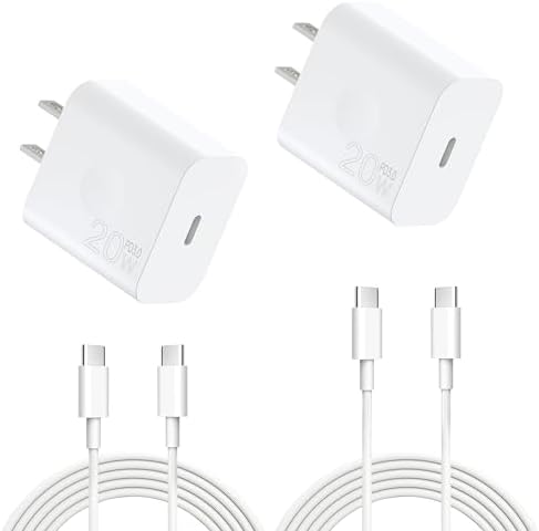 20 W USB-C Fast Charging Block with 5 ft Cable – Ultimate Power Solution for i Phone 16/15 & Samsung Galaxy S23/S22/S21/S20 – Portable 4-Pack for Home and Travel Efficiency and Universal Compatibility