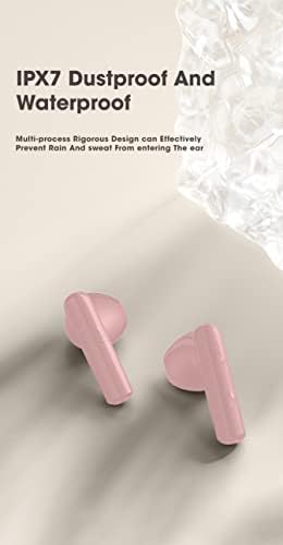 Acuvar Bluetooth 5 Waterproof Earbuds with Microphone – Rechargeable USB-C Case & LCD Display for i OS & Android Devices (Purple) – Superior Sound, Ergonomic Comfort & Adventure-Ready Design