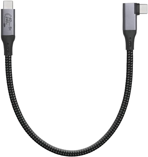 Elevate Your Connectivity with a 6-Foot USB4 Cable – Ultra-Fast 40 Gbps Data Transfer, 8 K HD Display Support, and 240 W Rapid Charging – Flexible 90-Degree Right Angle USB-C Design for Optimal Performance in Tight Spaces and Seamless Compatibility with Thunderbolt 3 & 4 Devices