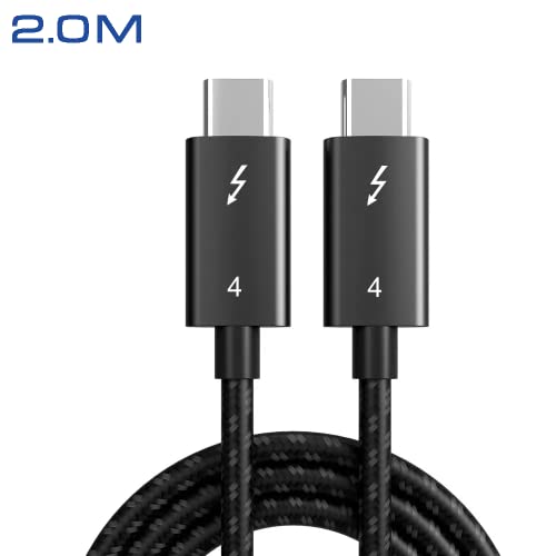 Ultra-Fast 40 Gbps USB-C 4 Data Transfer & Charging Cable – 100 W Power Delivery Compatible with i Phone 15, Mac Book, i Pad, Galaxy S23 – 2 M / 6.5 ft Durable Nylon Cord for Seamless Connectivity and Enhanced Performance