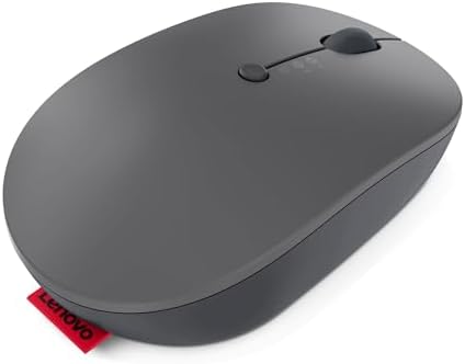 Lenovo Go Multi-Device Wireless Mouse – Versatile Dual Connectivity Bluetooth Optical Mouse with USB-C Rechargeable Battery, Adjustable DPI, Qi Charging, and Ambidextrous Design in Sleek Grey – Perfect for Multitaskers and Professionals